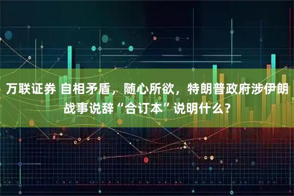 万联证券 自相矛盾，随心所欲，特朗普政府涉伊朗战事说辞“合订本”说明什么？